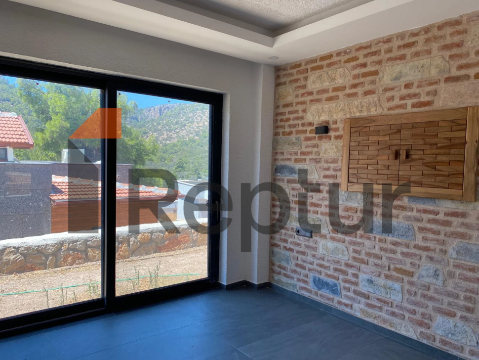 Cottage in a modern interior made of natural stone in Bodrum