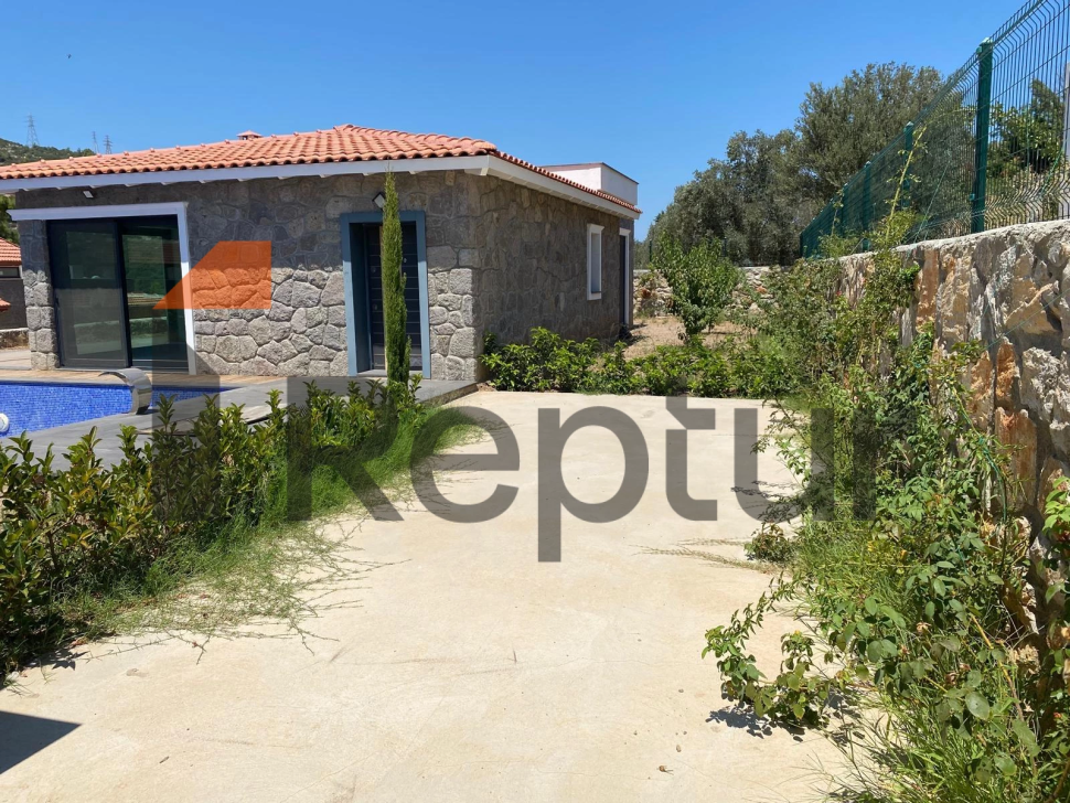 Cottage in a modern interior made of natural stone in Bodrum