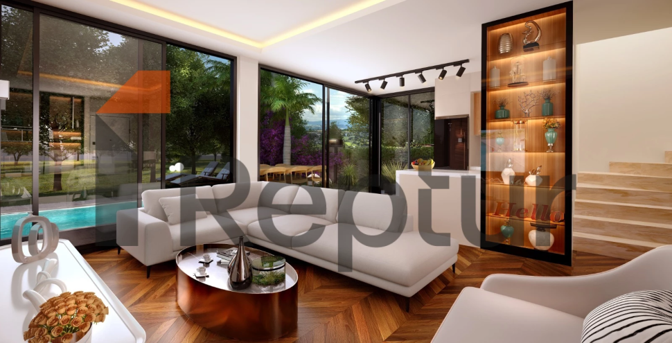 Villas in the picturesque area of Buazici, surrounded by dense greenery with a view of Lake Tuzla.