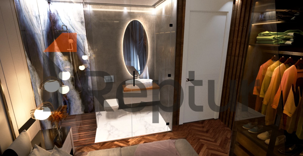 Villas in the picturesque area of Buazici, surrounded by dense greenery with a view of Lake Tuzla.