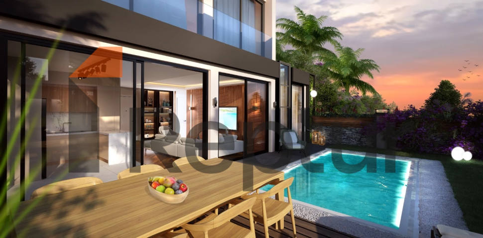 Villas in the picturesque area of Buazici, surrounded by dense greenery with a view of Lake Tuzla.