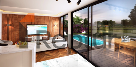 Villas in the picturesque area of Buazici, surrounded by dense greenery with a view of Lake Tuzla.