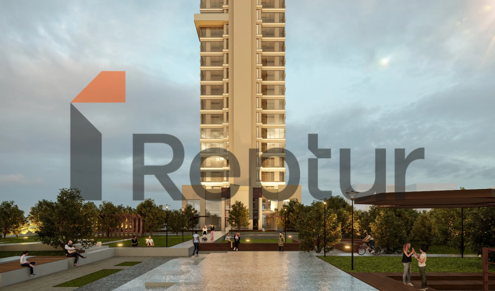 Residence in Atasehir district with view of Financial Center and Princes' Islands on Asian side of Istanbul