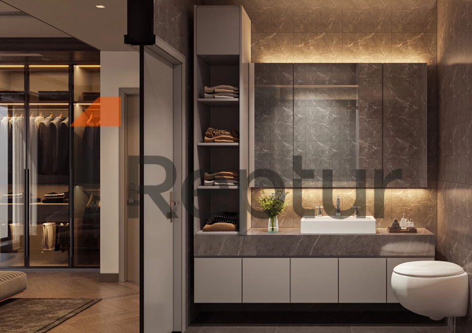 Residence in Atasehir district with view of Financial Center and Princes' Islands on Asian side of Istanbul