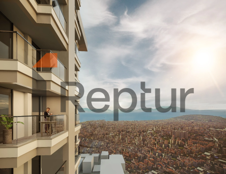 Residence in Atasehir district with view of Financial Center and Princes' Islands on Asian side of Istanbul
